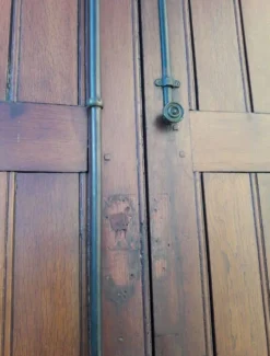 Porte double d’entrée 227x142,2cm chêne serrure multipoints et son cadre