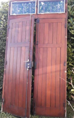 Porte double d’entrée 227x142,2cm chêne serrure multipoints et son cadre