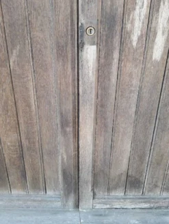 Porte double d’entrée 227x142,2cm chêne serrure multipoints et son cadre