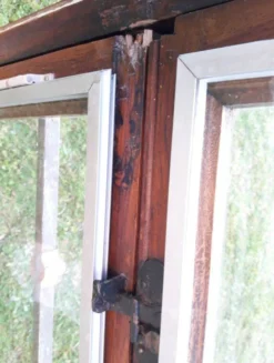 Porte double d’entrée 227x142,2cm chêne serrure multipoints et son cadre