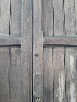 Porte double d’entrée 227x142,2cm chêne serrure multipoints et son cadre