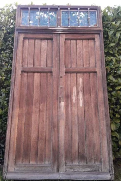 Porte double d’entrée 227x142,2cm chêne serrure multipoints et son cadre