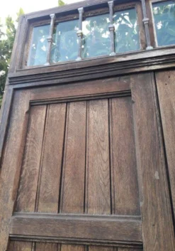 Porte double d’entrée 227x142,2cm chêne serrure multipoints et son cadre