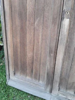 Porte double d’entrée 227x142,2cm chêne serrure multipoints et son cadre