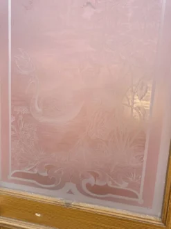 Porte en verre gravé fin XIXe
