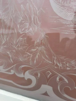 Porte en verre gravé fin XIXe