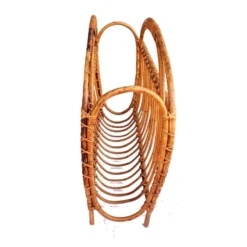 Porte-journaux en osier, style scandinave, Danemark, années 1970