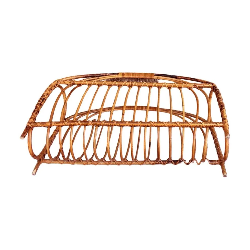 Porte-journaux en osier, style scandinave, Danemark, années 1970