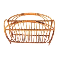 Porte-journaux en osier, style scandinave, Danemark, années 1970
