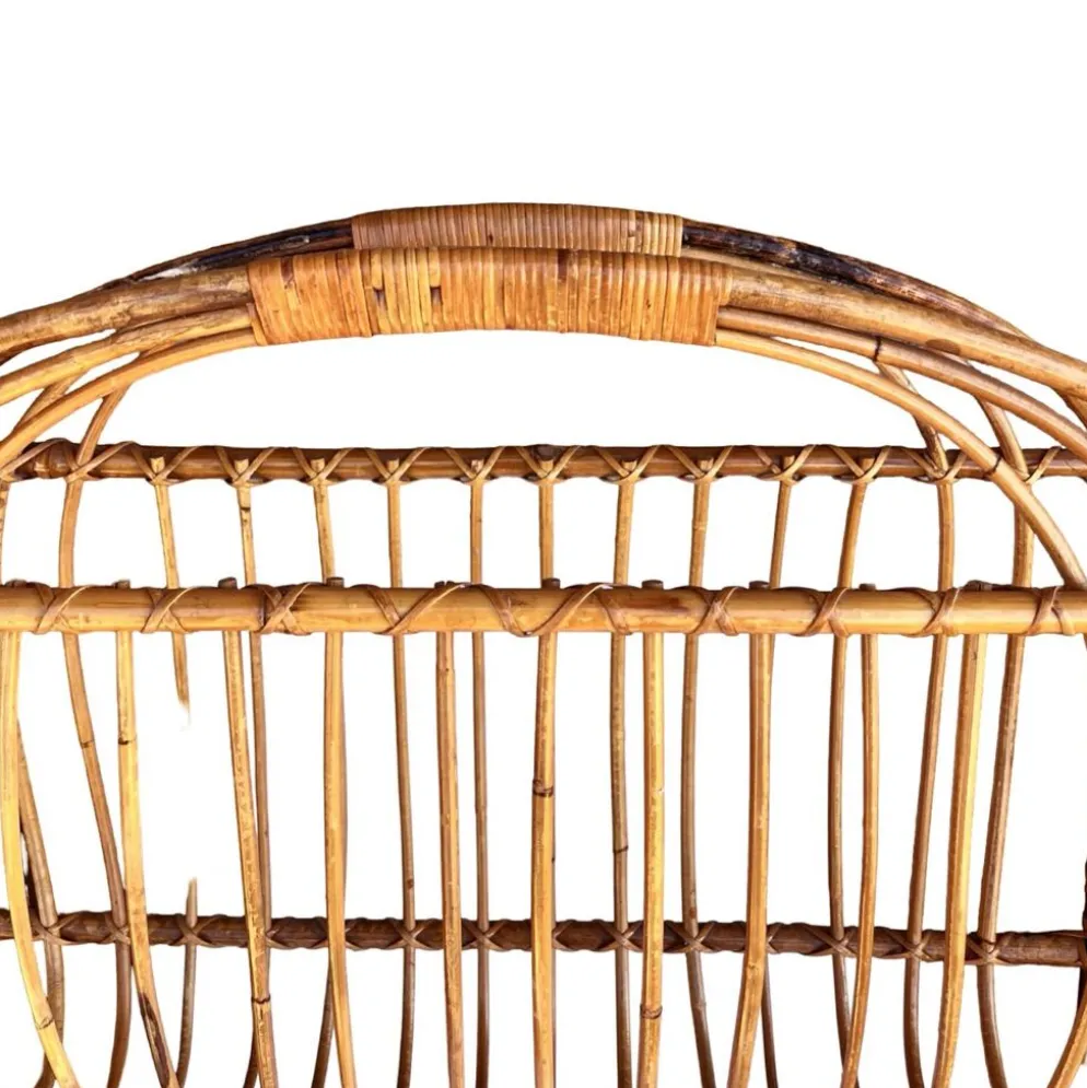 Porte-journaux en osier, style scandinave, Danemark, années 1970