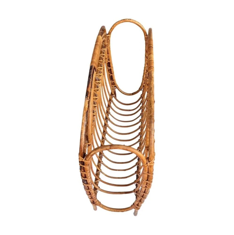 Porte-journaux en osier, style scandinave, Danemark, années 1970