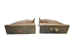 Porte-livres en bois figuratifs vintage, années 1950, ensemble de 2