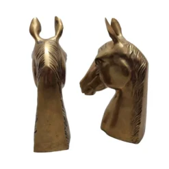 Porte-livres en laiton des années 50 en forme de têtes de cheval