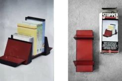 Porte-livres en plastique rouge Vintage Mid-Century Italian Modern Space Age