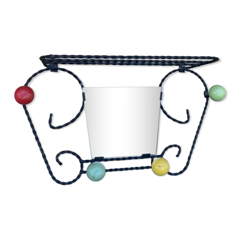 Porte-manteau miroir boule Année 60