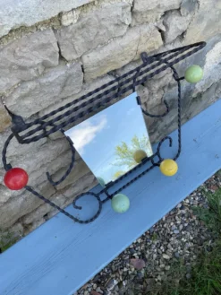 Porte-manteau miroir boule Année 60