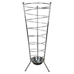 Porte-parapluie design tripode spirales chromé