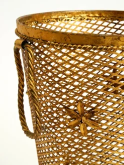 Porte-parapluie de style Régence en métal doré, Italie années 1960