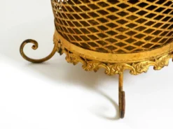 Porte-parapluie de style Régence en métal doré, Italie années 1960