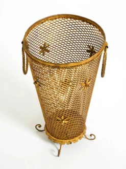 Porte-parapluie de style Régence en métal doré, Italie années 1960