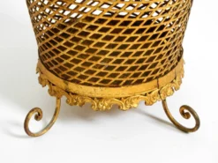 Porte-parapluie de style Régence en métal doré, Italie années 1960