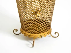 Porte-parapluie de style Régence en métal doré, Italie années 1960