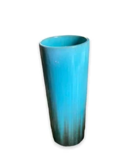 Porte-parapluie en céramique bleue signé clément massier 1900-1920