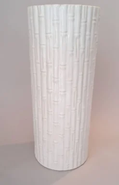 Porte-parapluie en céramique blanche, Italie circa 1970.