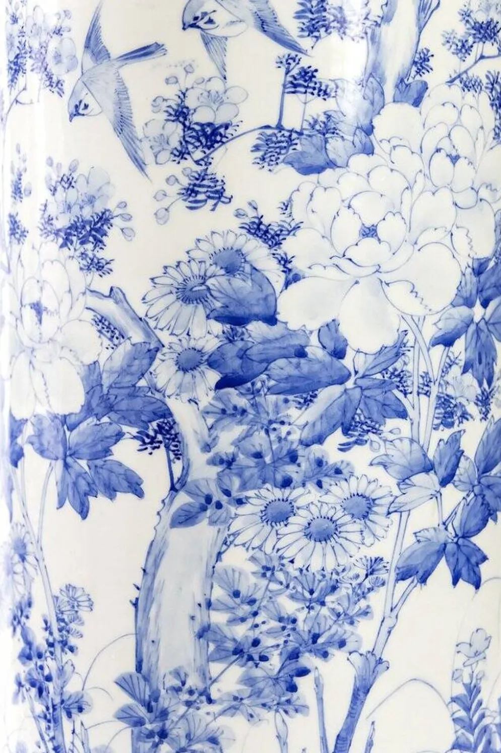 Porte-parapluie en céramique chinoise peinte à la main