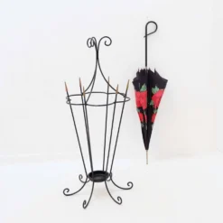 Porte-parapluie en fer forgé mid-century - années 1960