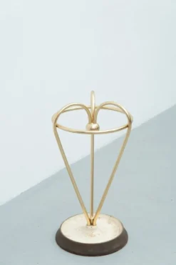Porte-parapluie en laiton et en fonte, années 1950