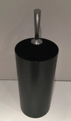 Porte-parapluie "Golf" en plastique noir et chrome