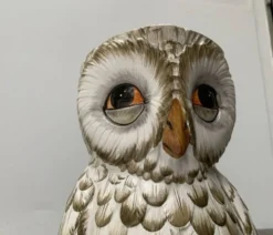 Porte-parapluie hibou en céramique italienne vintage