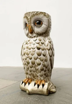 Porte-parapluie hibou en céramique italienne vintage