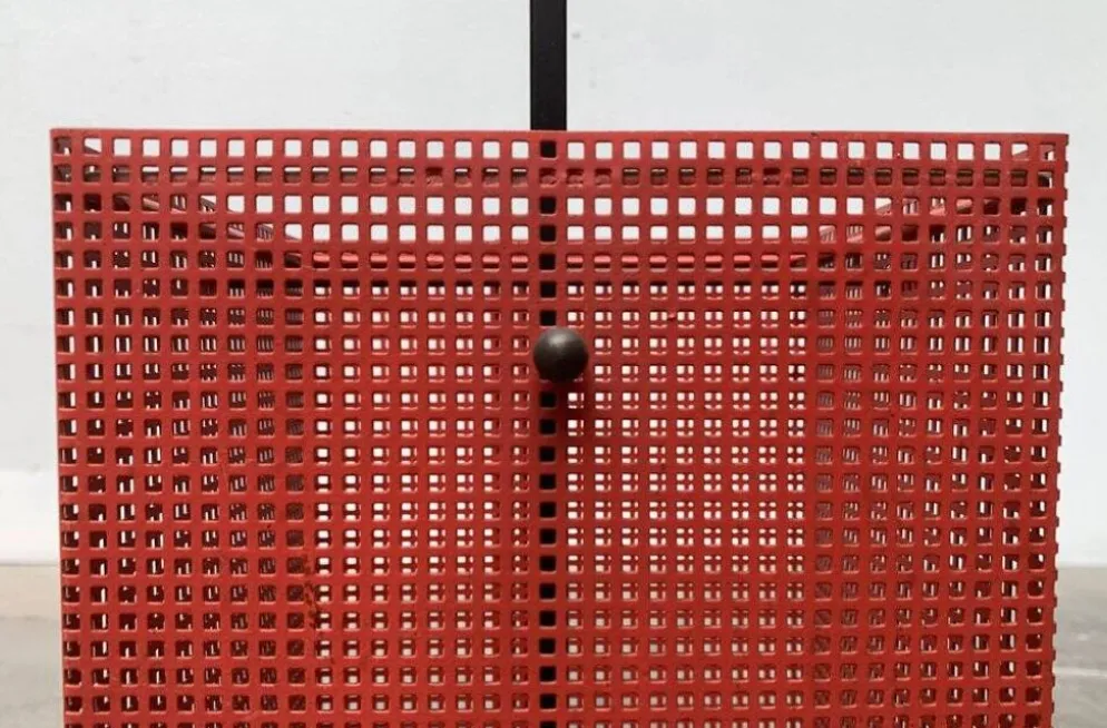 Porte-parapluie minimaliste en acier perforé, années 1960