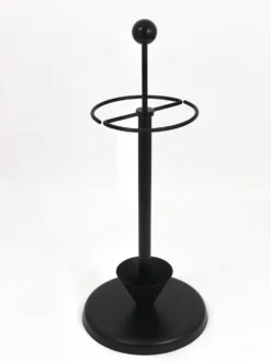 Porte-parapluie noir post-moderne Castiglioni style Memphis, Italie, années 1980