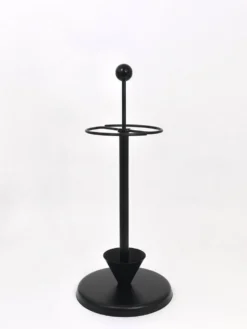 Porte-parapluie noir post-moderne Castiglioni style Memphis, Italie, années 1980