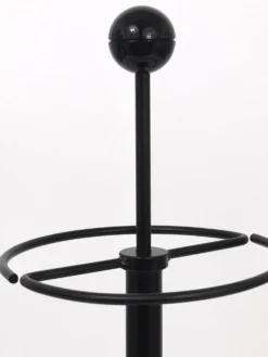 Porte-parapluie noir post-moderne Castiglioni style Memphis, Italie, années 1980