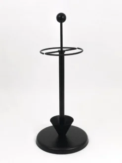 Porte-parapluie noir post-moderne Castiglioni style Memphis, Italie, années 1980