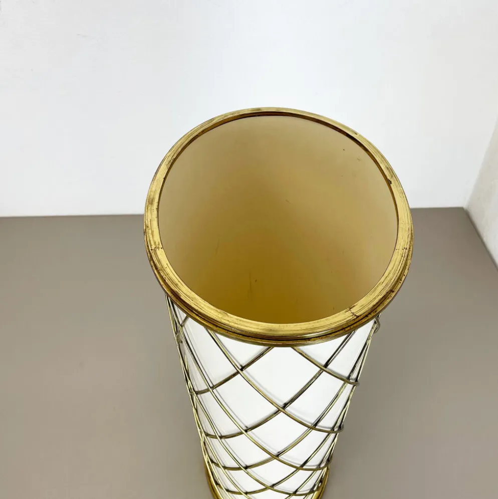 Porte-parapluie original en laiton des années 1950 par Vereinigte Werkstätten München, Allemagne