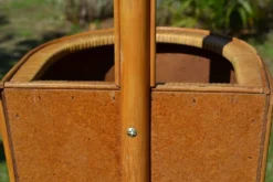 Porte-parapluie osier et cannage vintage