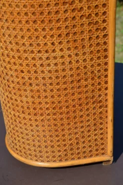 Porte-parapluie osier et cannage vintage