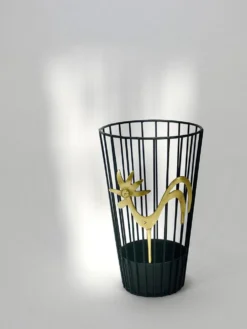 Porte-parapluies Coq en Laiton Walter Bosse Milieu du Siècle pour Herta Baller, années 1950