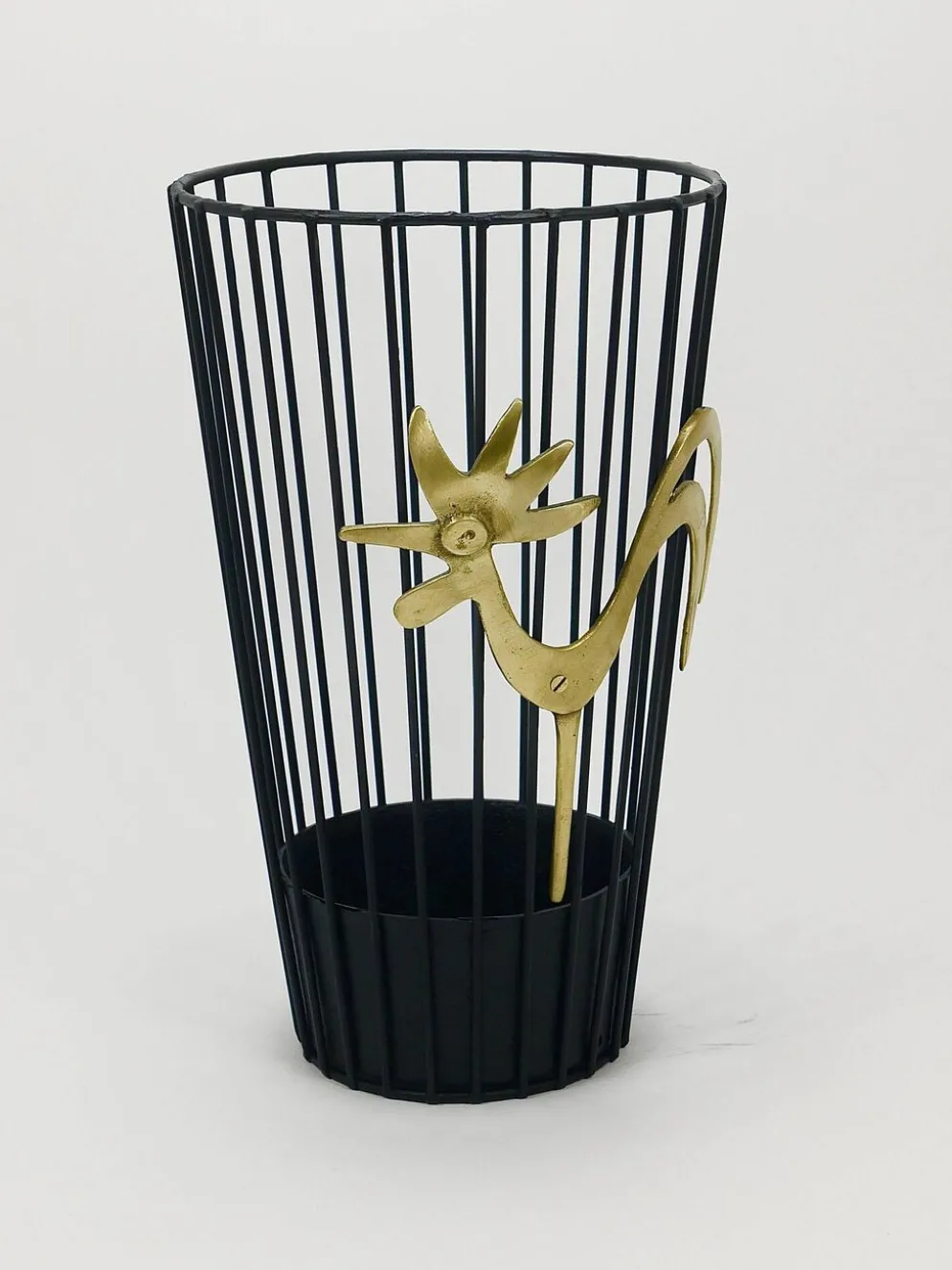 Porte-parapluies Coq en Laiton Walter Bosse Milieu du Siècle pour Herta Baller, années 1950