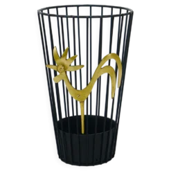 Porte-parapluies Coq en Laiton Walter Bosse Milieu du Siècle pour Herta Baller, années 1950