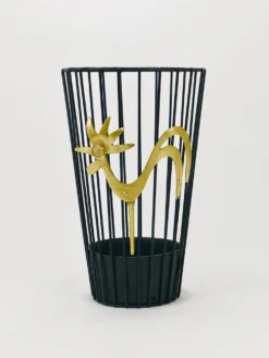 Porte-parapluies Coq en Laiton Walter Bosse Milieu du Siècle pour Herta Baller, années 1950