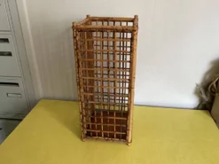 Porte parapluies osier rotin circa 1970