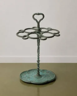 Porte-parapluies vintage en laiton des années 1930, design sculptural en forme de serpent