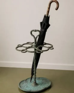 Porte-parapluies vintage en laiton des années 1930, design sculptural en forme de serpent