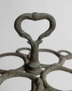 Porte-parapluies vintage en laiton des années 1930, design sculptural en forme de serpent